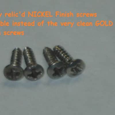 lightly used (lightly relic'd) genuine Gibson PRJP-010 Black Plastic Jack Plate for Les Paul + very clean gold screws (clean or used silver finish screws available upon request) [1990s - 2020s (specifically from 2008)] image 17