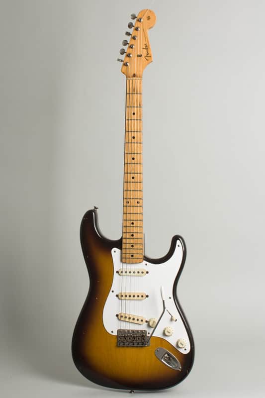 Fender  Stratocaster Solid Body Electric Guitar (1957), ser. #024071, original tweed hard shell case. image 1