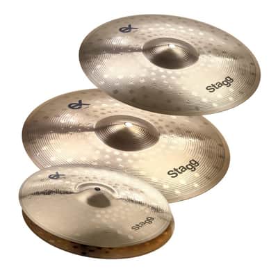 Stagg EXK SET B8 Cymbal Set (16" Crash Cymbal, 20" Ride Cymbal, 14" Hi-Hat w/Gig Bag image 1