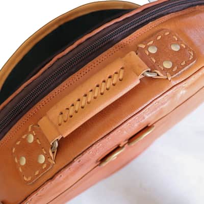 WerKens Leather Cymbal Bag 22" Front Pocket 16" for Hi Hats - Backpack - Brown image 7