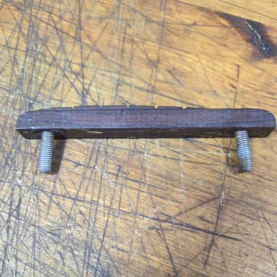 Vintage RARE Original 1957 Kay K-161 or Silvertone1382L Jimmy Reed Wood Guitar Bridge with Adjustment Screws Luthier Parts image 5