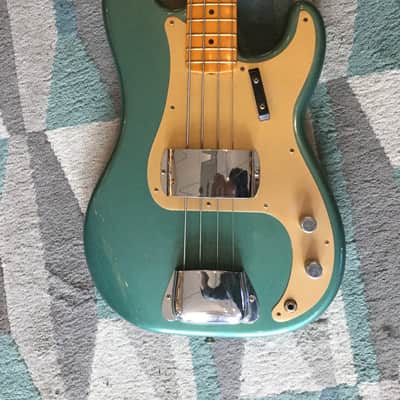 Fender  Custom Shop Relic Precision bass P-Bass 2017 Sherwood Green Metallic image 1