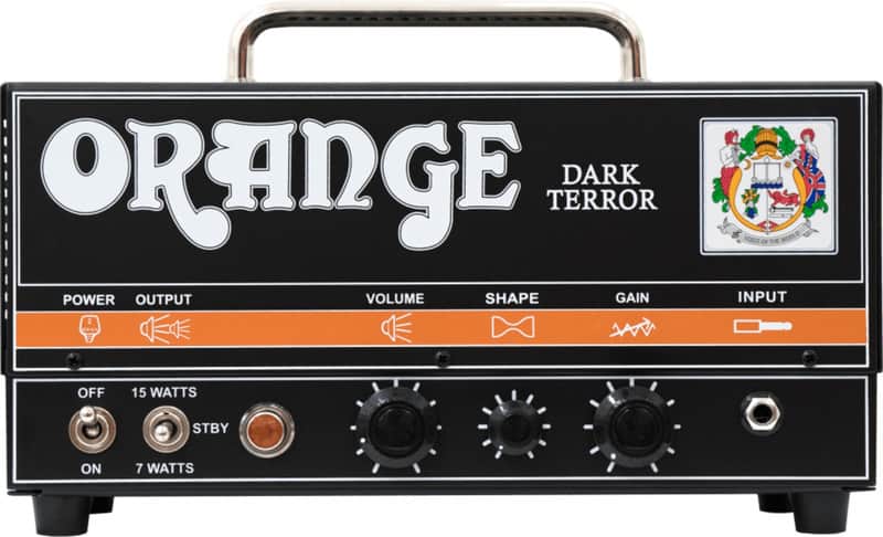 Orange DA15H Dark Terror Electric Guitar Tube Head, 15W, Black image 1