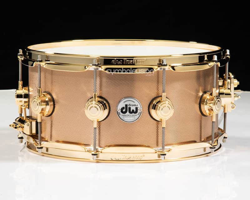DW Knurled Bronze 6.5x14 Snare Drum w/Gold HW image 1