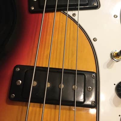 Vintage early 70's Univox Hi-Flier Bass Sunburst with Fitted Hard Case image 8