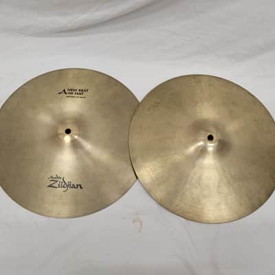 Zildjian 14" A. Zildjian Thin Stamp Top W/ Newbeat Bottom Hi Hat Cymbals (C012-10-11) image 1