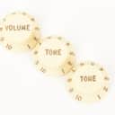 Genuine Fender Stratocaster® Knobs, Aged White (Volume, Tone, Tone) (3)