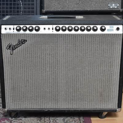 1976 Fender Twin Reverb Silverface 100-Watt Master Volume 2x12" Combo Amplifier image 1