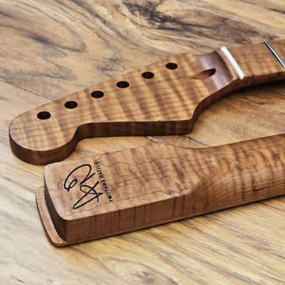 Left Handed Stratocaster Compatible Roasted Flame Maple Guitar Neck Satin image 3