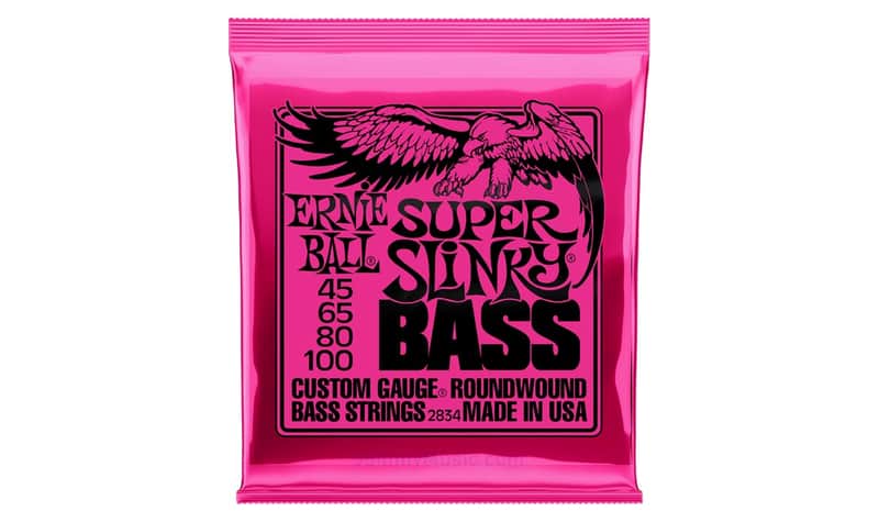 Super Slinky Nickel Wound Electric Bass String Set 45-100 Set Gauge 45 65 80 100 Hi-C Steel Hex-Core image 1
