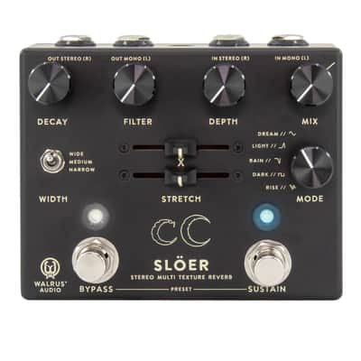 New Walrus Audio Slöer Stereo Ambient Reverb Black Guitar Effects Pedal Sloer