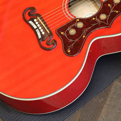 2015 Gibson SJ-200 Acoustic Guitar Trans Cherry Red + OHSC Owned By Lzzy Hale & Joe HottingerHalestorm image 7