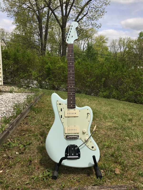 Fender VM Jazzmaster Sonic Blue with Matching Headstock Upgraded image 1