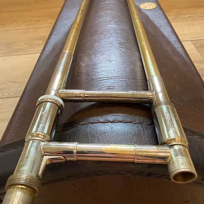 Bach 42BO Stradivarius Series Tenor Trombone with Open Wrap F Attachment, Standard Rotor Valve 1990s - Clear Lacquered Brass image 16