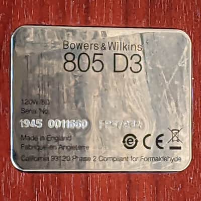 Bowers & Wilkins B&W 805 D3 Bookshelf Speakers (Pair) In Rosenut mint with boxes image 19