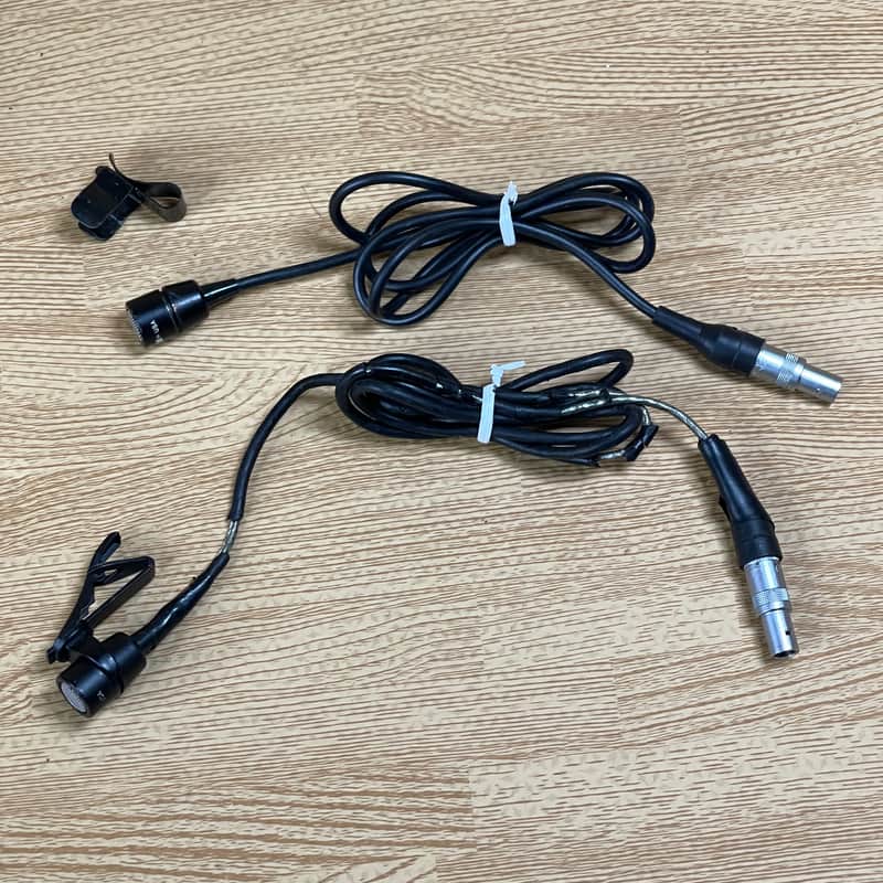 VTG Pair Telex WLM-200 Omnidirectional Electret Lapel Microphones LEMO Connector image 1