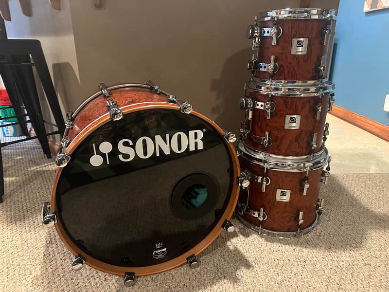 RARE - MINT - Sonor Designer 1996 - Bubinga Wood 4pc w/HSCs image 1
