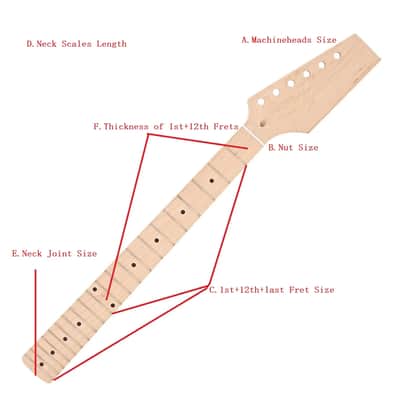 Black Rosewood 22 Frets Fingerboard Guitar Maple Neck image 6