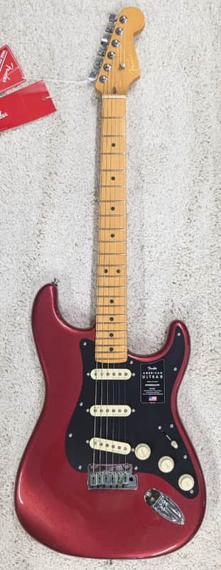 Fender American Ultra II Stratocaster®, Maple Fingerboard, Sinister Red + Case image 1