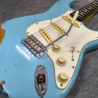 Relic Depot Stratocaster 2019 Daphne Blue Over Sunburst image 2
