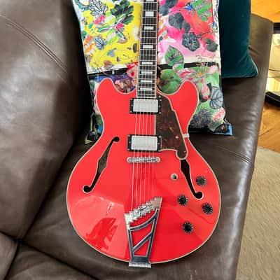 D'Angelico Premier DC Semi-Hollow Double Cutaway , 2019 - 2020 - Fiesta Red image 1