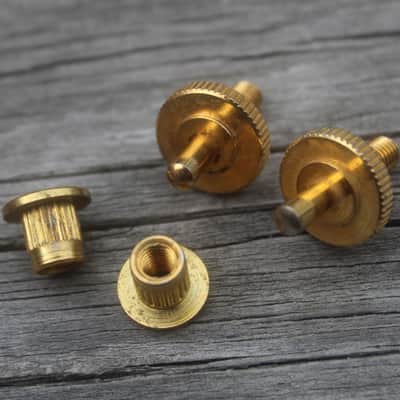 Vintage 1970's Gibson Gold Nashville Bridge Studs Wheels With Inserts 1977 1978 1979 image 5
