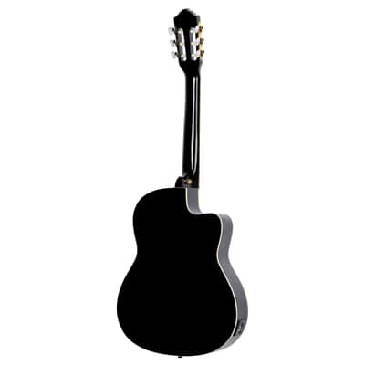 Ortega RCE145LBK Family Series Pro Solid Spruce Top Mahogany Neck Cutaway Nylon 6-String Classical Acoustic-Electric Guitar w/Gig Bag For Left Hand Player image 3