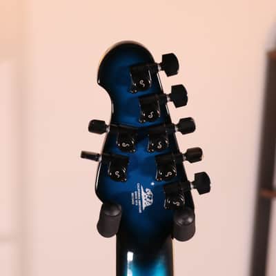 MusicMan Majesty 7 John Petrucci Signature Electric Guitar - Ebony Fingerboard, Titan Blue image 20