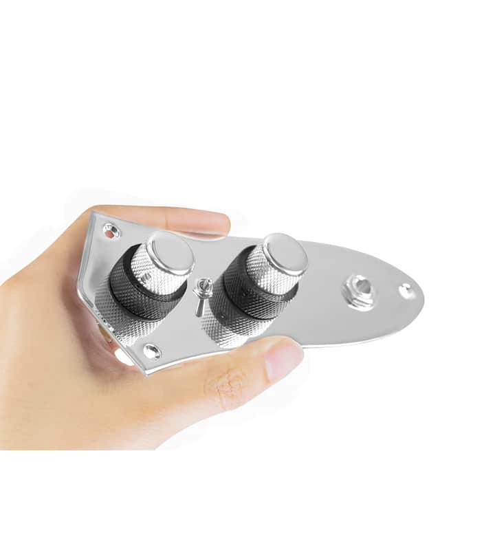920D Custom 62 Concentric Fender Jazz Bass Control Plate Upgrade With Chrome/Black Knobs and Series/Parallel Toggle image 1