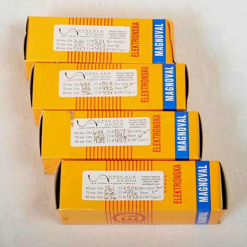 Quad (4) Vintage Magnaval KT90 Power Tubes – Made in Yugoslavia – Tested & Working image 1