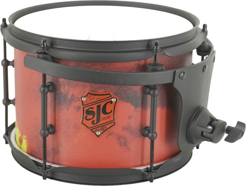 SJC Drums Josh Dun "The Ned" 10x7 Rack Tom Drum - Inferno Custom Wrap image 1