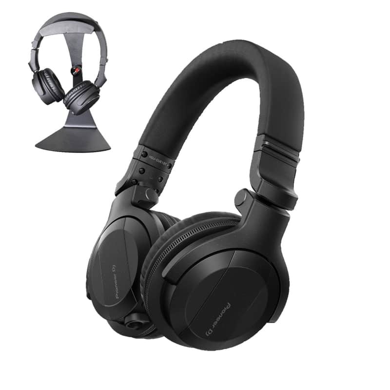 Pioneer DJ HDJ-CUE1BT Black BT Headphones + Desk Headphone Stand image 1