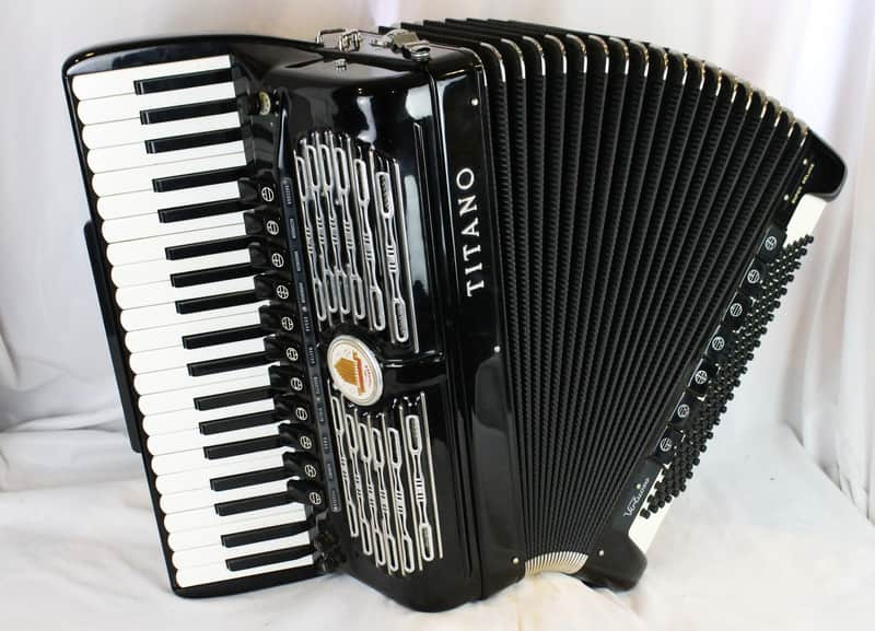 8249 - Black Titano Virtuoso "De Luxe" Palmer Converter Piano Accordion LMMH 41 120 image 1
