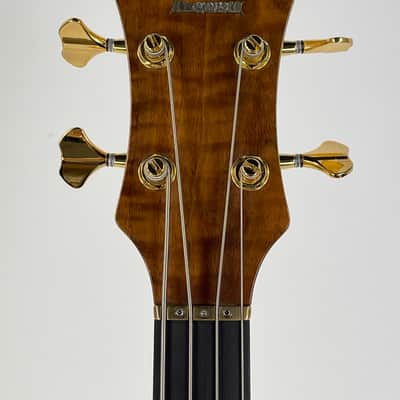 1998 Alembic Stanley Clarke Signature Standard Bass Natural Flame Walnut Short Scale image 5