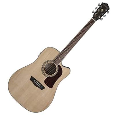 Washburn Heritage 10 Series Dreadnought Cutaway Acoustic Electric Guitar, Natural (HD10SCE-O-U) image 2
