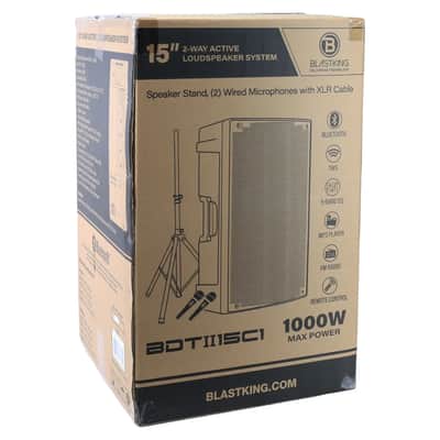 BlastKing BDTII15C1 15 Inch Active PA Speaker Combo with Bluetooth TWS & Microphones image 14