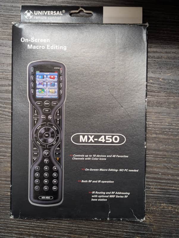 URC MX-450 Programmable Remote and MRF-260 RF Base Station (in box) image 1