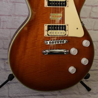 Vintage 80's Cort Les Paul Copy - Set Neck - Sunburst Flame Top image 2