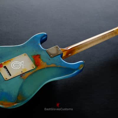 Fender Stratocaster Daphne Blue/Pelham Blue Tex-Mex Made in USA Medium Relic Aged RARE image 13
