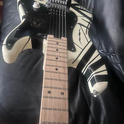 EVH Striped Series Electric Guitar 2013 - White with Black Stripes**ERUPTION!** image 15
