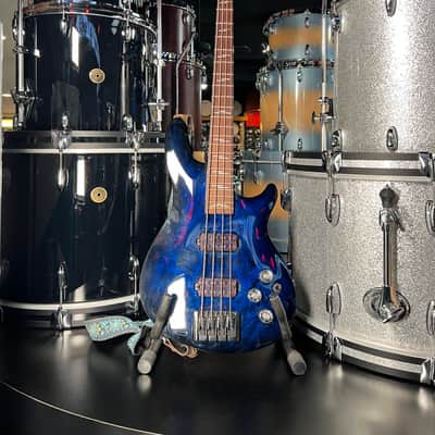 Schecter Guitar Research Omen Elite 4 / Four String Electric Bass Guitar in See-Thru Blue Burst with Hardshell Case (RM 2) image 1