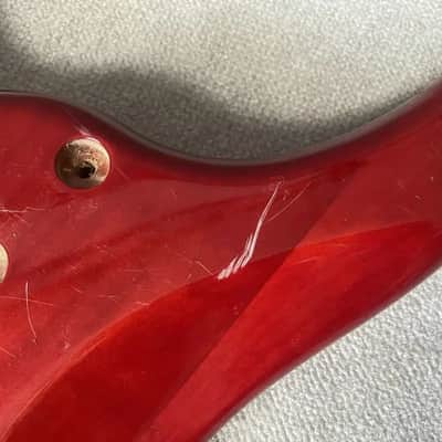 Red 5 String Bass Guitar Basswood Body DIY Project image 4
