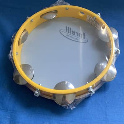 10" Torelli Brazilian Handmade  Pandeiro Tambourine Nylon Head Inject Plastic Yellow Body image 4