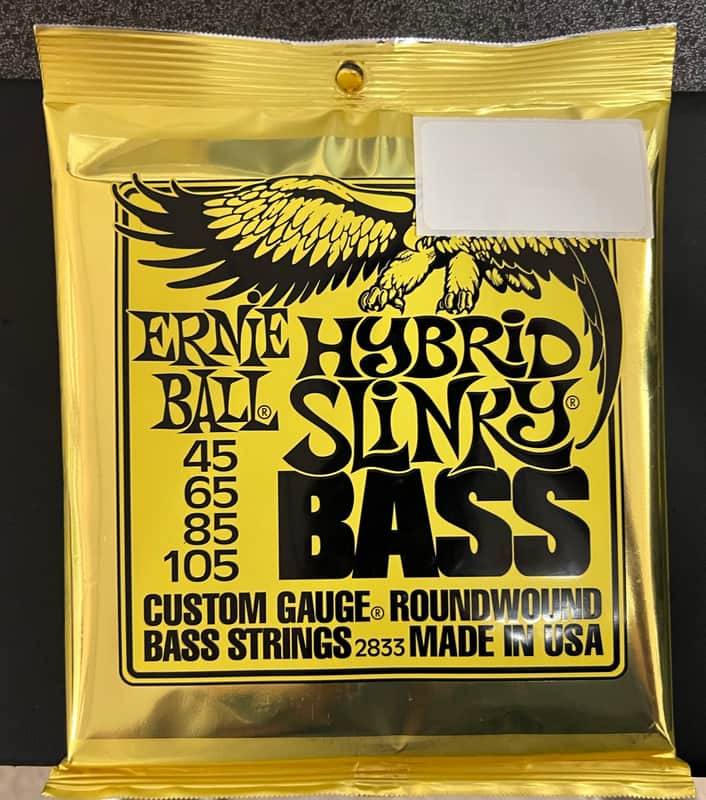 Ernie Ball 2833 Hybrid Slinky Round Wound Electric Bass Strings (45-105) 2010s - Silver image 1