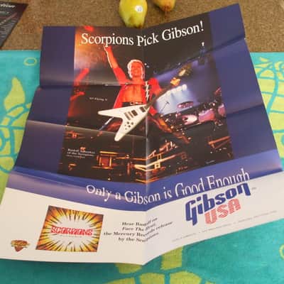 Gibson Guitars 1993 ONLY A GIBSON IS GOOD ENOUGH poster catalog brochure RUDOLF SCHENKER SCORPIONS ZCD image 1