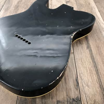 FRANCHIN Mars guitar body Relic Aged Gold Metallic turned green and Black 100% Nitro Lacquer Cracks Single Binding SS Alder Telecaster-Tele-T-Style Made in Italy - Stock piece #23020626 image 12