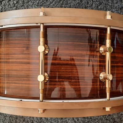 Tama Pro Custom Rosewood snare - bellbrass hoops - gold hardware - gladstone lugs -14"x6,5" PRW326. image 5
