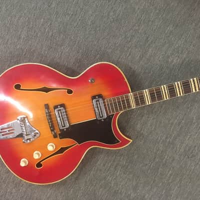 Rare 1966 Hofner President Cherry Sunburst Vintage image 2