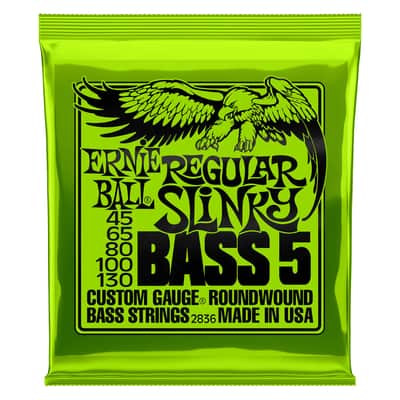 Ernie Ball 2836 Regular Slinky 5 String Nickel Wound Electric Bass Strings   45 130 Gauge image 1