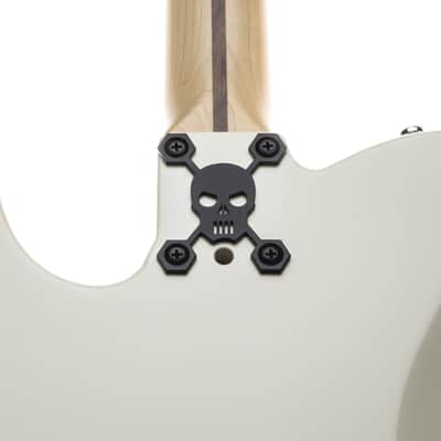 Skull Neck Plate For Bolt On Neck Guitar or Bass - Industrial Black Finish image 2